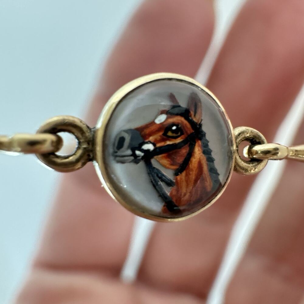Antique Reverse Essex Crystal 14k Bracelet